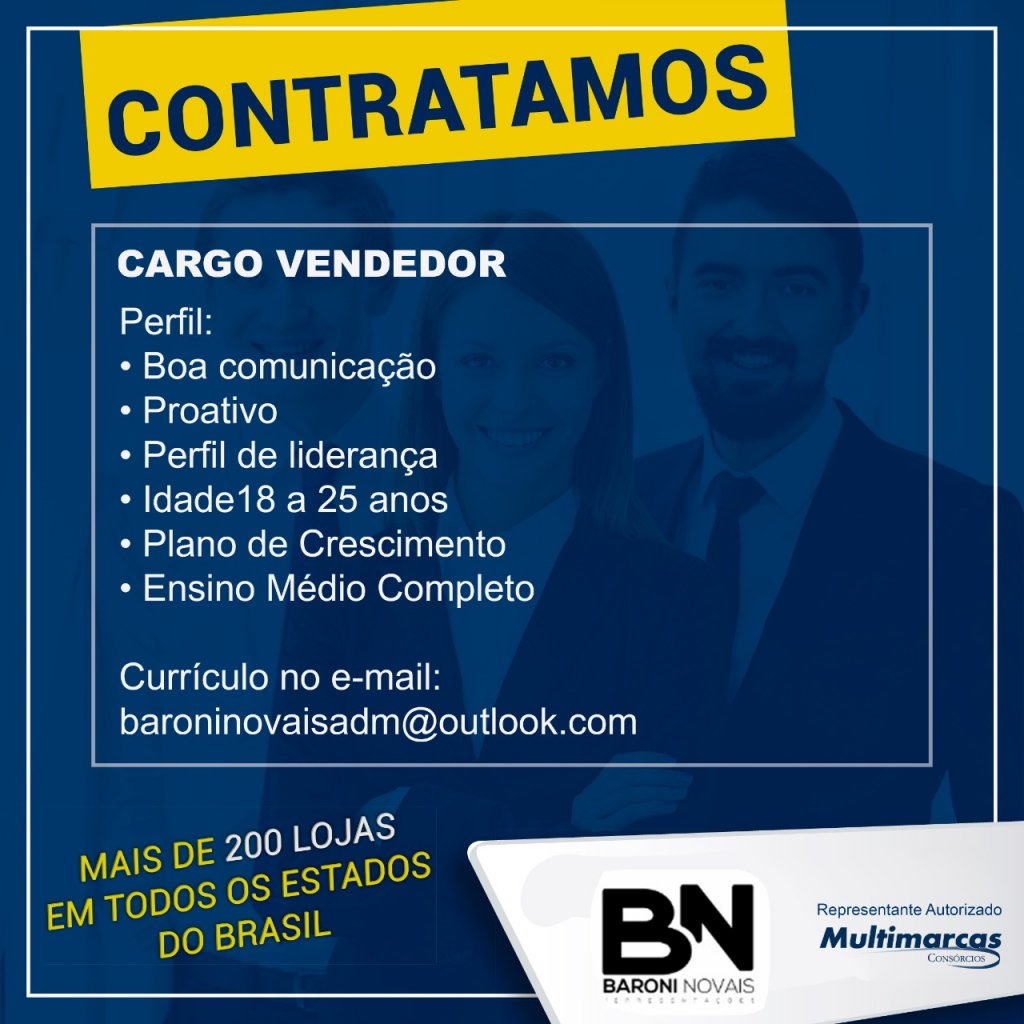 Vaga de emprego para Vendedor Camaçari Notícias